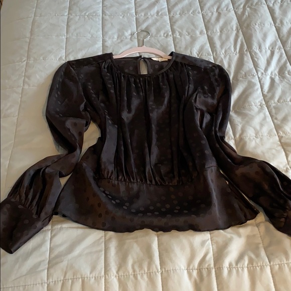 Wilfred black silk blouse with subtle polka dots - Picture 5 of 8